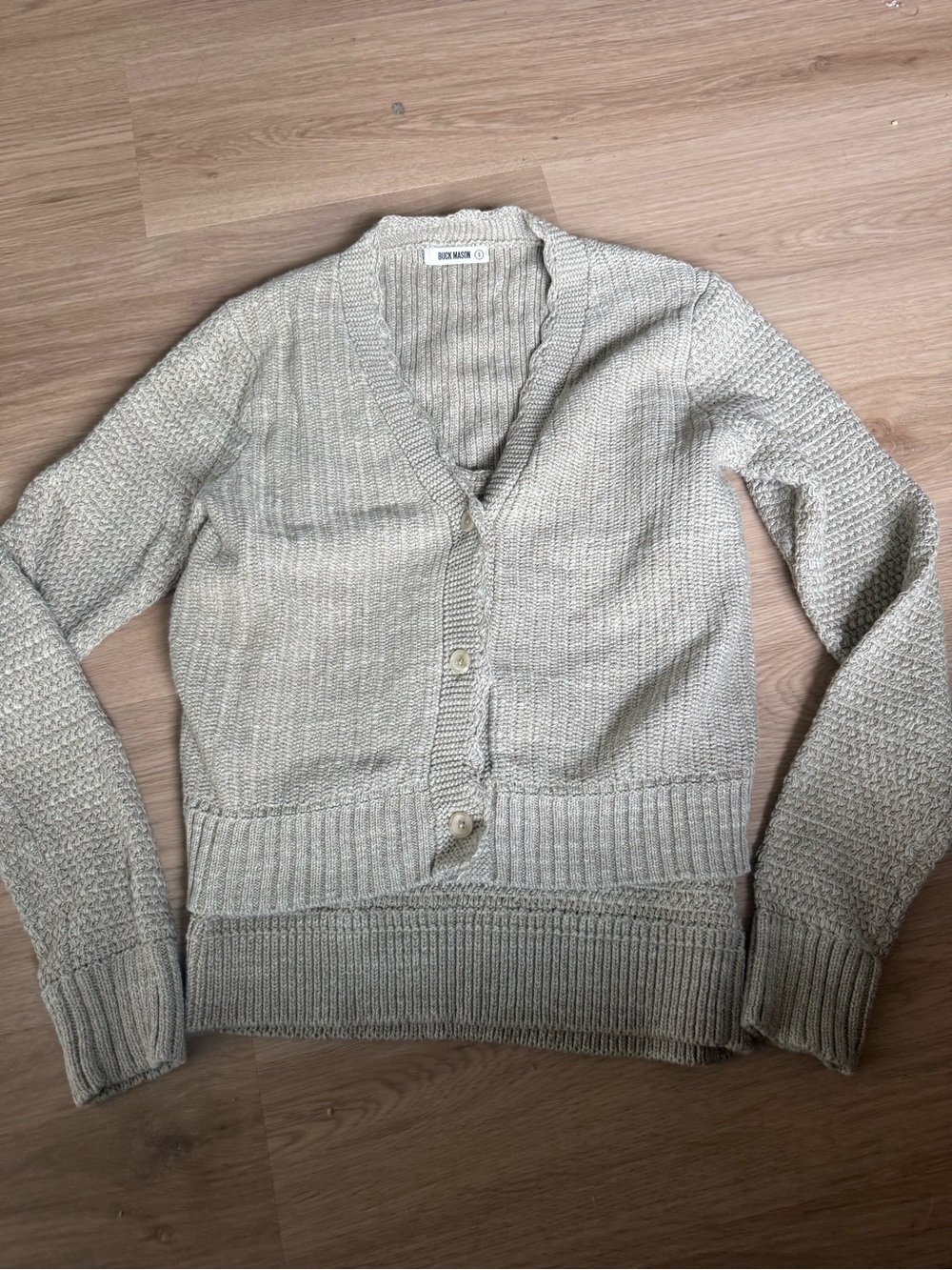 Buck Mason Light Beige Knit Button Cardigan